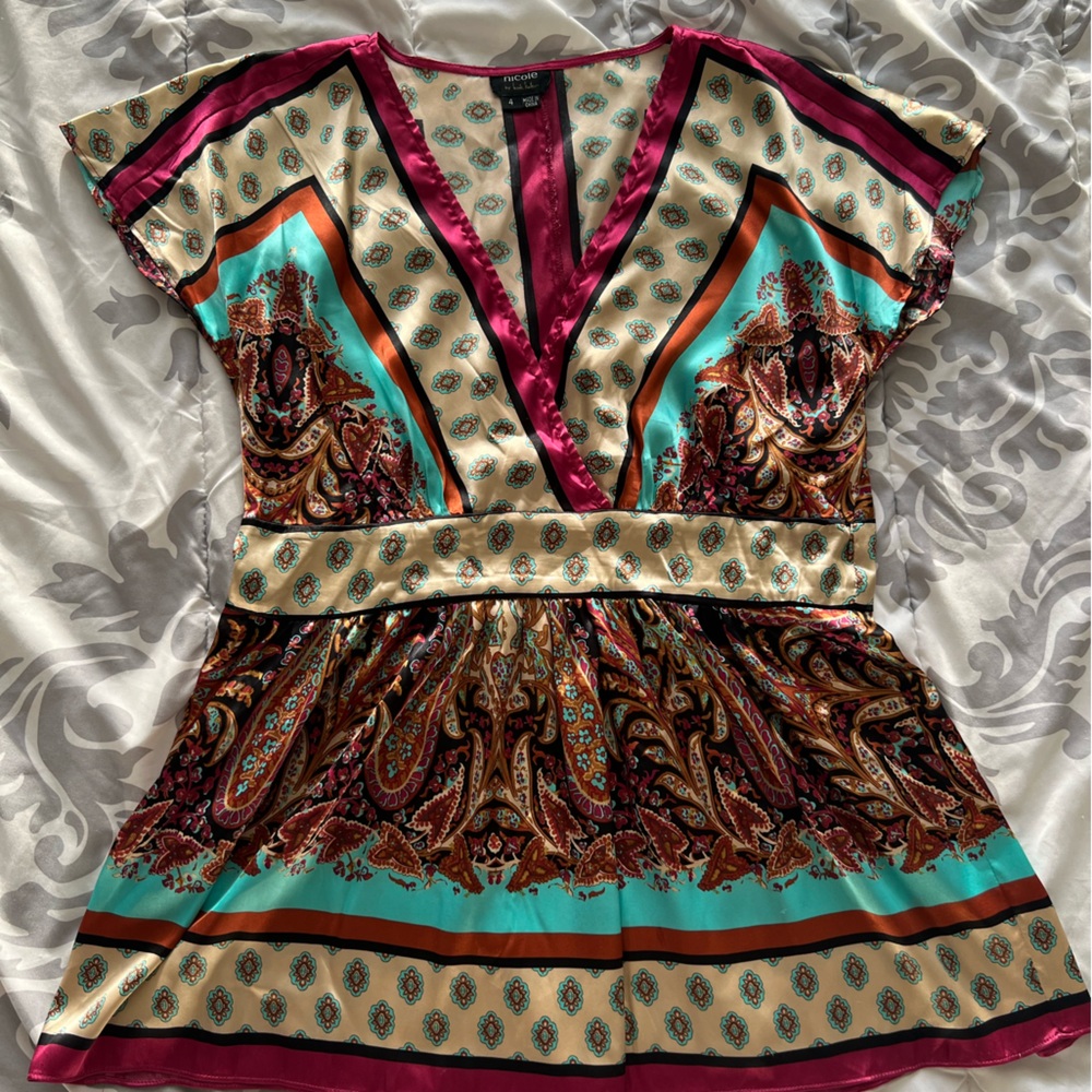 Nicole Vibrant Paisley Mini Skirt